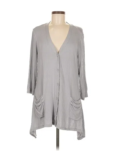 Pre-owned Logo By Lori Goldstein Cardigan Sweater In Gray