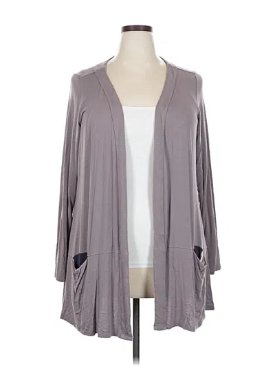 Pre-owned Logo By Lori Goldstein Cardigan Sweater In Gray