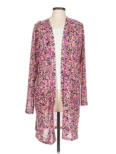 Pre-owned Logo By Lori Goldstein Cardigan Sweater In Pink