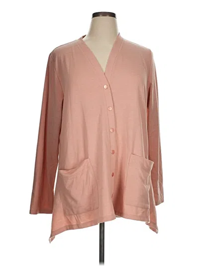 Pre-owned Logo By Lori Goldstein Cardigan Sweater In Pink