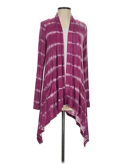 Pre-owned Logo By Lori Goldstein Cardigan Sweater In Purple