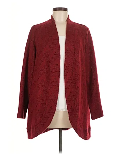 Pre-owned Logo By Lori Goldstein Cardigan Sweater In Red