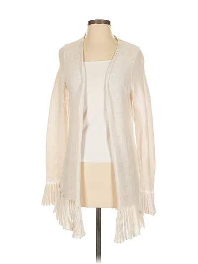 Pre-owned Logo By Lori Goldstein Cardigan Sweater In White