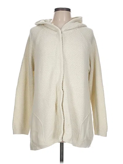 Pre-owned Logo By Lori Goldstein Cardigan Sweater In White