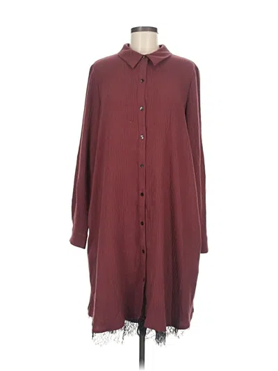 Pre-owned Logo By Lori Goldstein Casual Dress In Burgundy