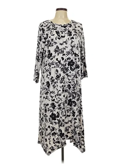 Pre-owned Logo By Lori Goldstein Casual Dress In Gray