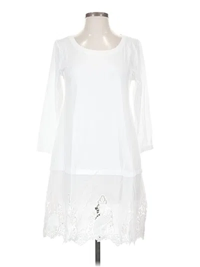 Pre-owned Logo By Lori Goldstein Casual Dress In White