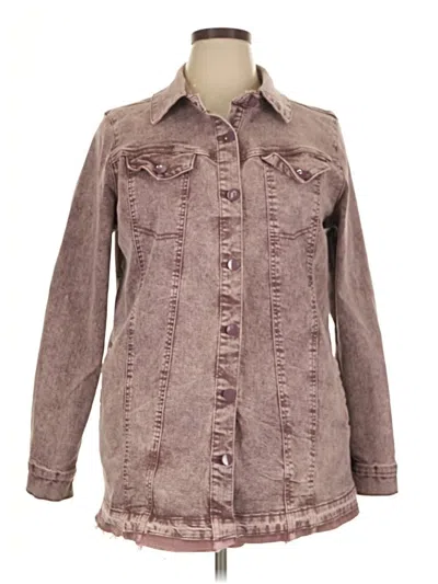 Pre-owned Logo By Lori Goldstein Denim Jacket In Brown