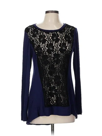 Pre-owned Logo By Lori Goldstein Long Sleeve Blouse In Blue