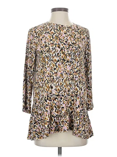 Pre-owned Logo By Lori Goldstein Long Sleeve Blouse In Brown