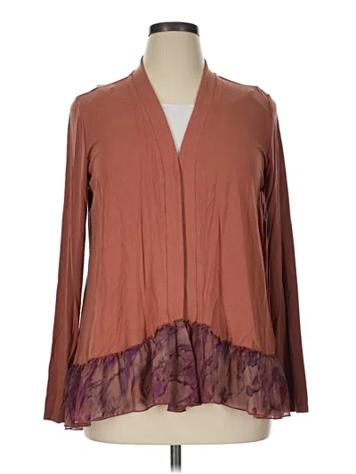 Pre-owned Logo By Lori Goldstein Long Sleeve Blouse In Brown