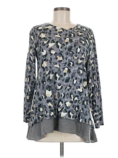 Pre-owned Logo By Lori Goldstein Long Sleeve Blouse In Gray