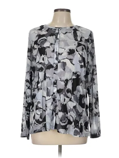 Pre-owned Logo By Lori Goldstein Long Sleeve Blouse In Gray