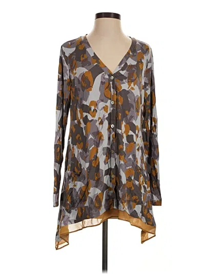 Pre-owned Logo By Lori Goldstein Long Sleeve Blouse In Gray