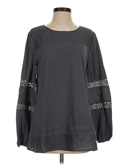 Pre-owned Logo By Lori Goldstein Long Sleeve Blouse In Gray