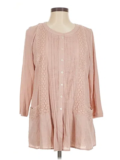 Pre-owned Logo By Lori Goldstein Long Sleeve Blouse In Pink