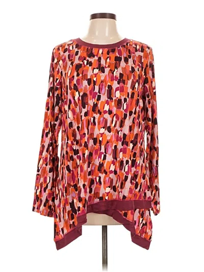 Pre-owned Logo By Lori Goldstein Long Sleeve Blouse In Red