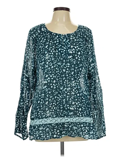 Pre-owned Logo By Lori Goldstein Long Sleeve Blouse In Teal