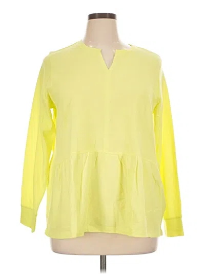 Pre-owned Logo By Lori Goldstein Long Sleeve Blouse In Yellow