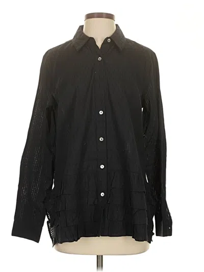Pre-owned Logo By Lori Goldstein Long Sleeve Button Down Shirt In Black