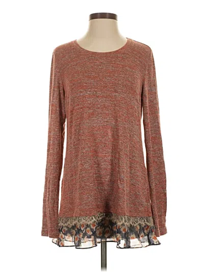 Pre-owned Logo By Lori Goldstein Long Sleeve T-shirt In Brown