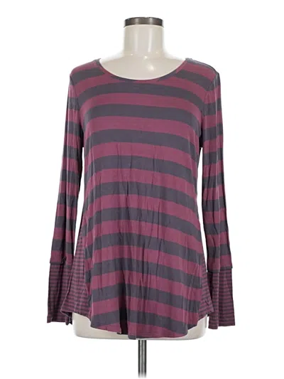 Pre-owned Logo By Lori Goldstein Long Sleeve T-shirt In Burgundy