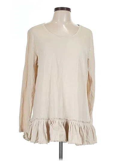 Pre-owned Logo By Lori Goldstein Long Sleeve T-shirt In Tan