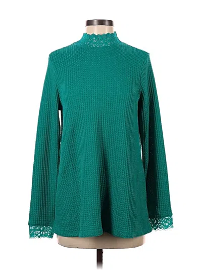 Pre-owned Logo By Lori Goldstein Long Sleeve Turtleneck In Blue