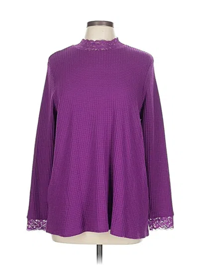 Pre-owned Logo By Lori Goldstein Long Sleeve Turtleneck In Purple