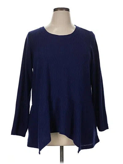Pre-owned Logo By Lori Goldstein Pullover Sweater In Blue