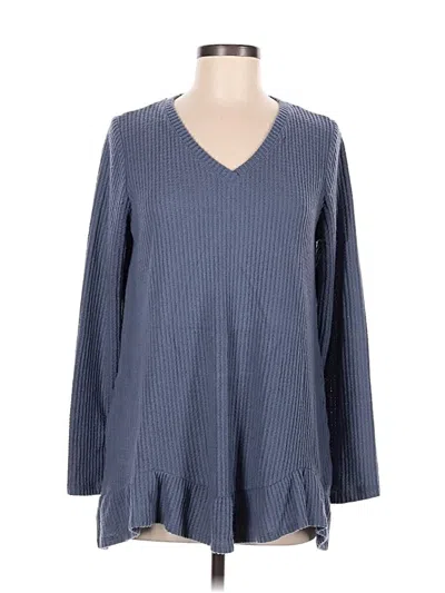 Pre-owned Logo By Lori Goldstein Pullover Sweater In Blue