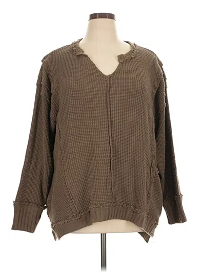 Pre-owned Logo By Lori Goldstein Pullover Sweater In Brown