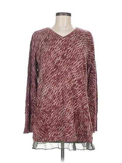 Pre-owned Logo By Lori Goldstein Pullover Sweater In Burgundy