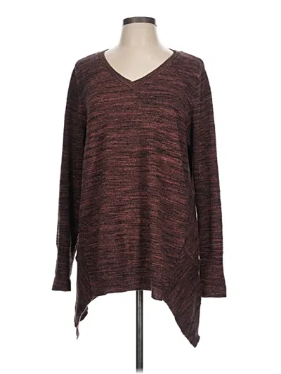 Pre-owned Logo By Lori Goldstein Pullover Sweater In Burgundy