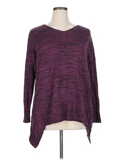 Pre-owned Logo By Lori Goldstein Pullover Sweater In Purple