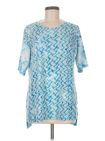 Pre-owned Logo By Lori Goldstein Short Sleeve Blouse In Blue