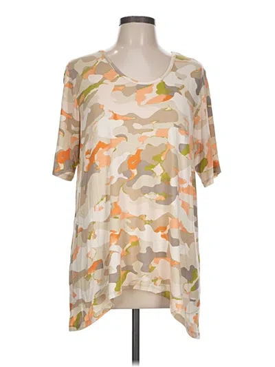 Pre-owned Logo By Lori Goldstein Short Sleeve T-shirt In Tan