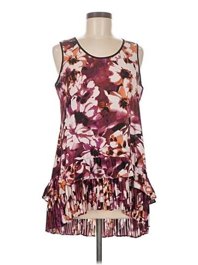 Pre-owned Logo By Lori Goldstein Sleeveless Blouse In Burgundy