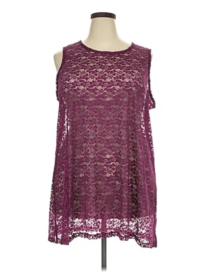 Pre-owned Logo By Lori Goldstein Sleeveless Blouse In Purple