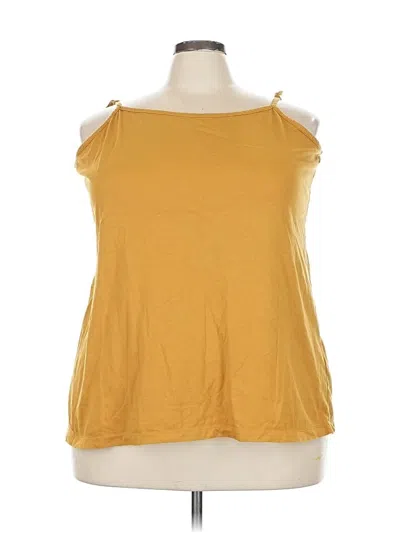 Pre-owned Logo By Lori Goldstein Tank Top Gold Cold Shoulder Neckline Tops