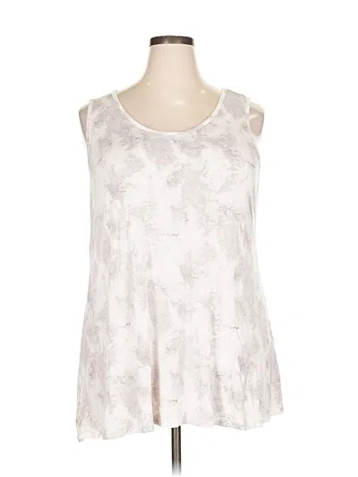 Pre-owned Logo By Lori Goldstein Tank Top Ivory Cold Shoulder Neckline Tops In White