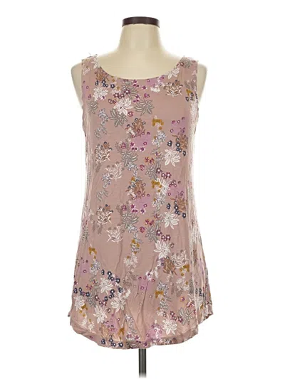 Pre-owned Logo By Lori Goldstein Tank Top Pink Strapless Neckline Tops