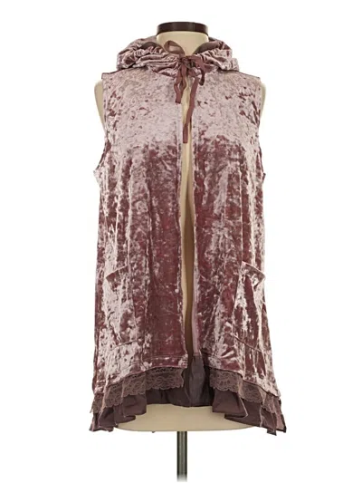 Pre-owned Logo By Lori Goldstein Vest In Burgundy