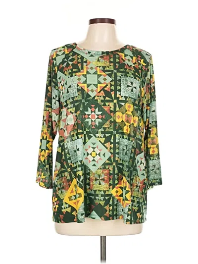 Pre-owned Logo Layers 3/4 Sleeve Blouse In Green