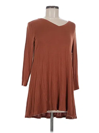 Pre-owned Logo Layers 3/4 Sleeve T-shirt In Brown