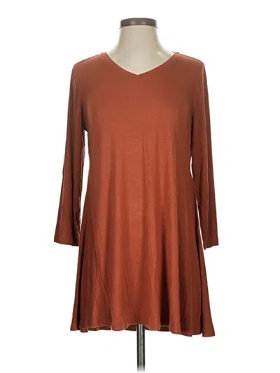 Pre-owned Logo Layers 3/4 Sleeve T-shirt In Brown