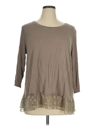 Pre-owned Logo Layers 3/4 Sleeve T-shirt In Brown