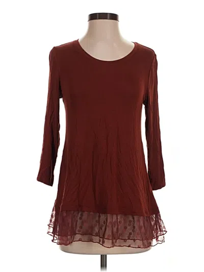 Pre-owned Logo Layers 3/4 Sleeve T-shirt In Burgundy