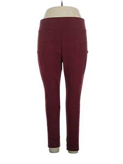 Pre-owned Logo Layers Active Pants In Burgundy