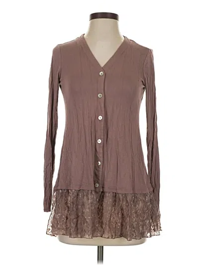 Pre-owned Logo Layers Cardigan Sweater In Brown